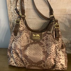 Snake skin print Coach handbag